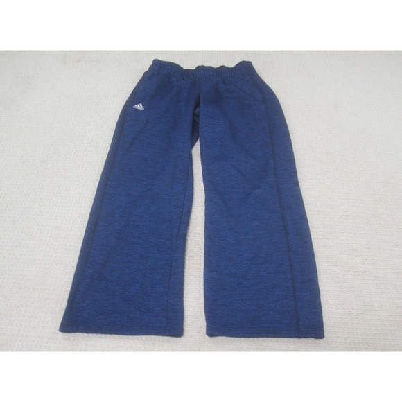Adidas Pants Youth Medium Blue Climawarm Fleece Sweatpants Athletic Performance - Picture 1 of 11